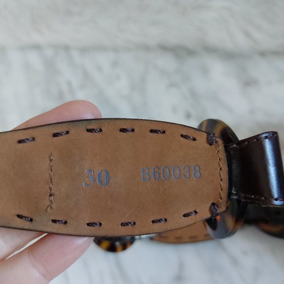 Brighton Women's Black Leather Tortoise Buckle Belt small/30" length - Picture 5 of 9